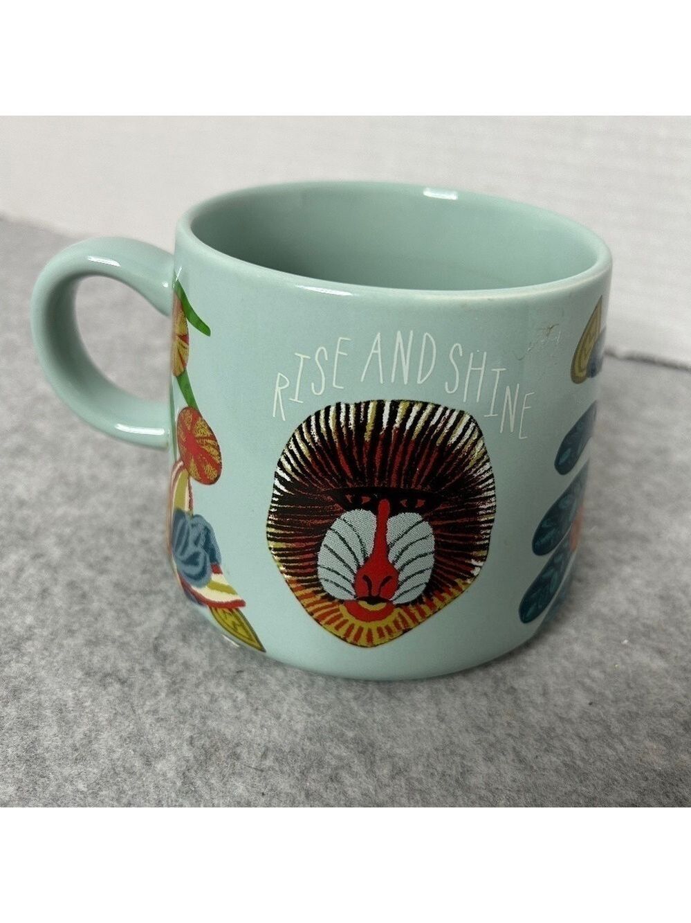 Opalhouse Blue Monkey Rise and Shine Mug 5x3.5” Holds 10oz